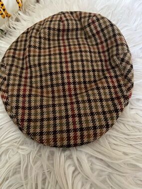 Classic Plaid Newsboy Cap in Brown and Tan